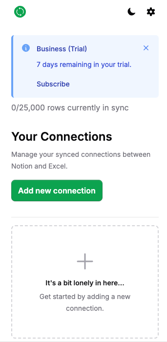 The dashboard is visible after signing in